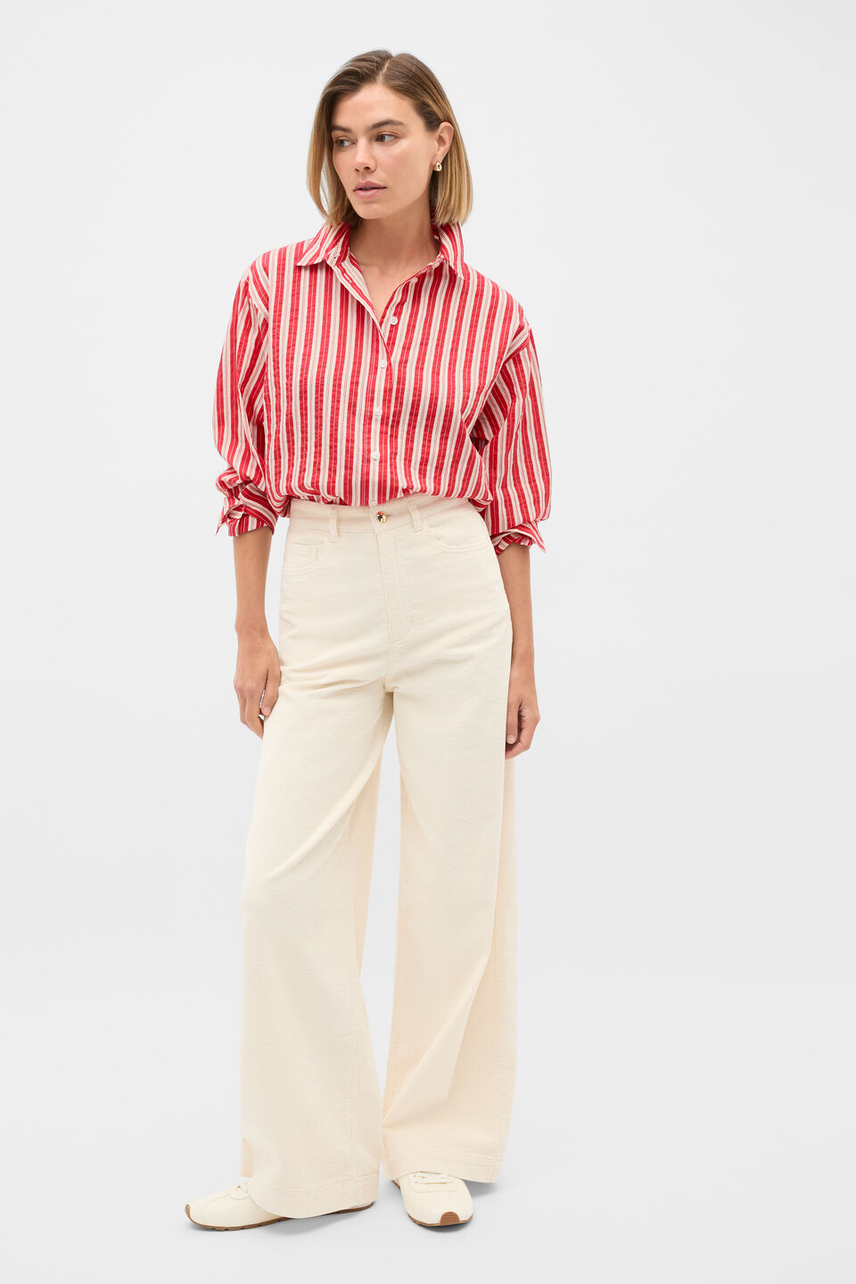 Textured Stripe Shirt  Poppy Stripe