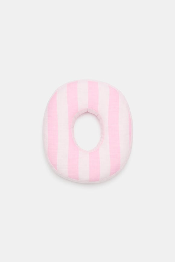 Pink Stripe Initial Cushion  O  hi-res