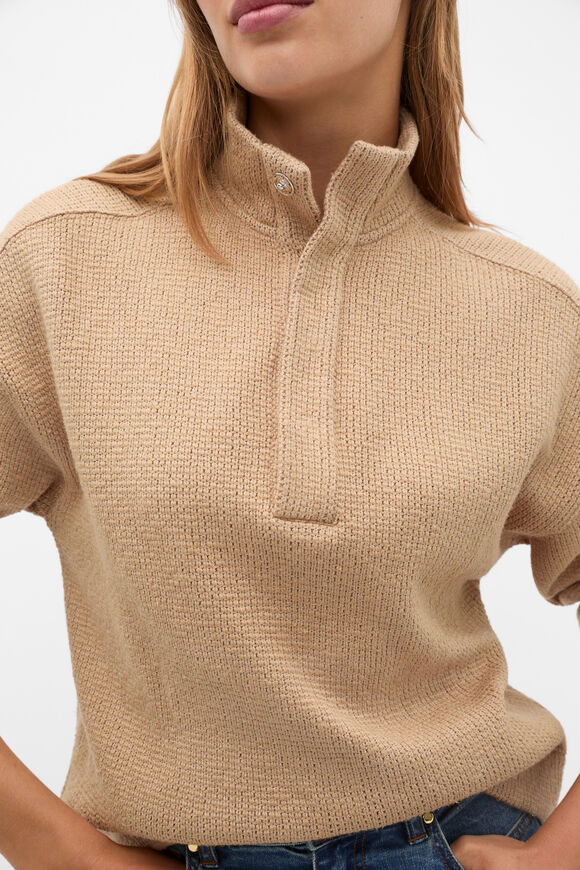Textured Twist Funnel Neck Sweat  Sandstone Twist  hi-res