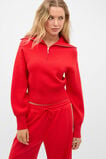 Double Knit Crop Zip Through  Chilli Red  hi-res