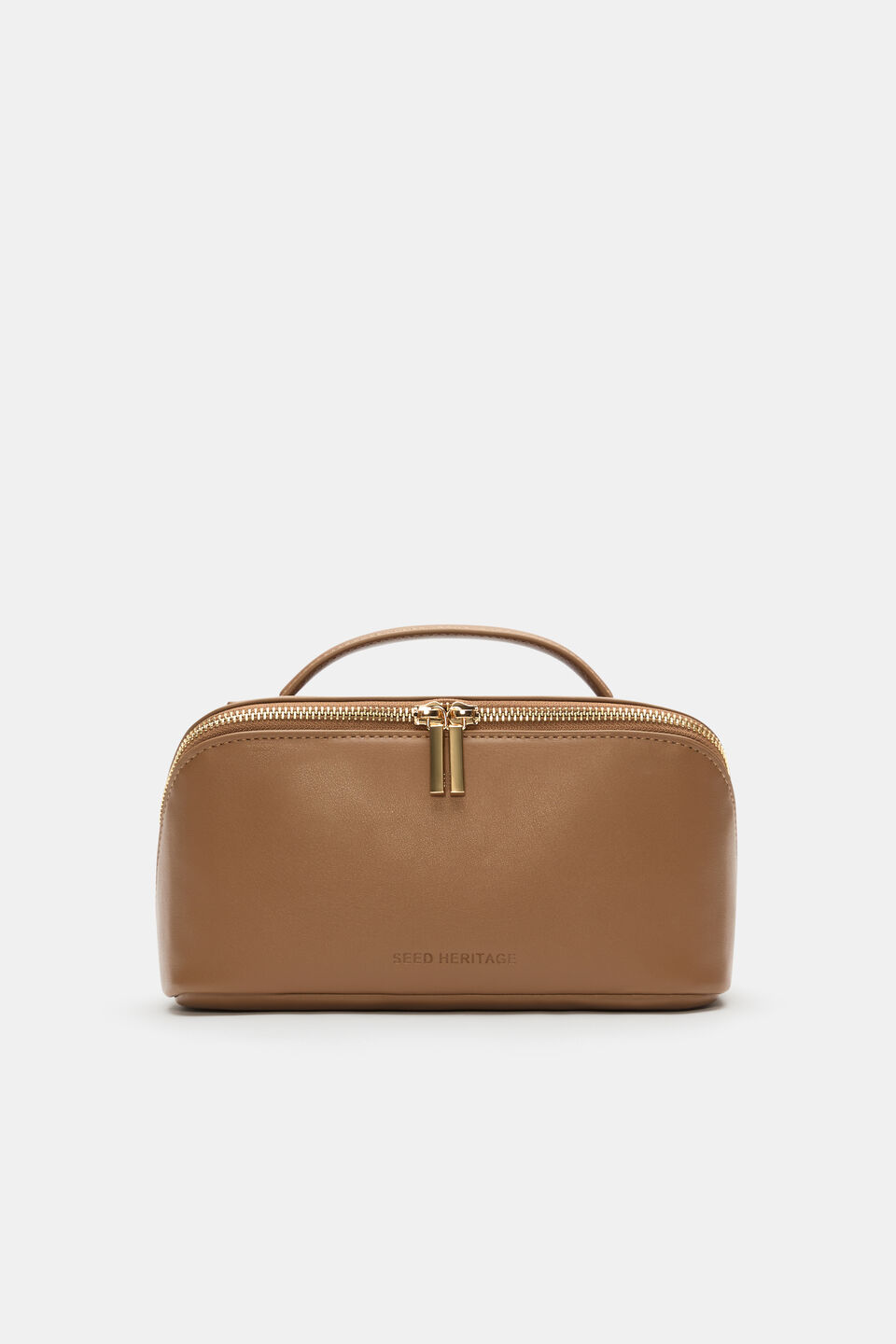 Zip Around Cosmetic Case  Tan