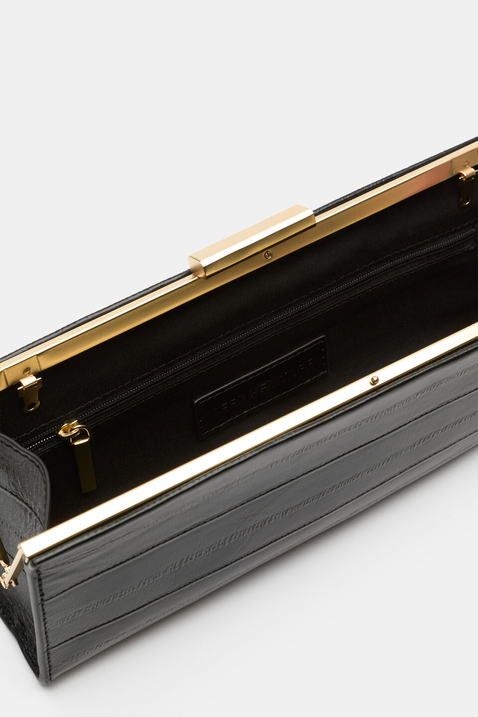 Leather Box Clutch  Black