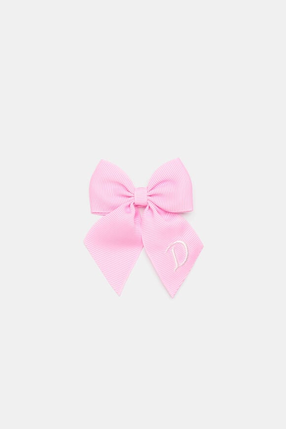 Grosgrain Initial Bow Duck Clip  D  hi-res