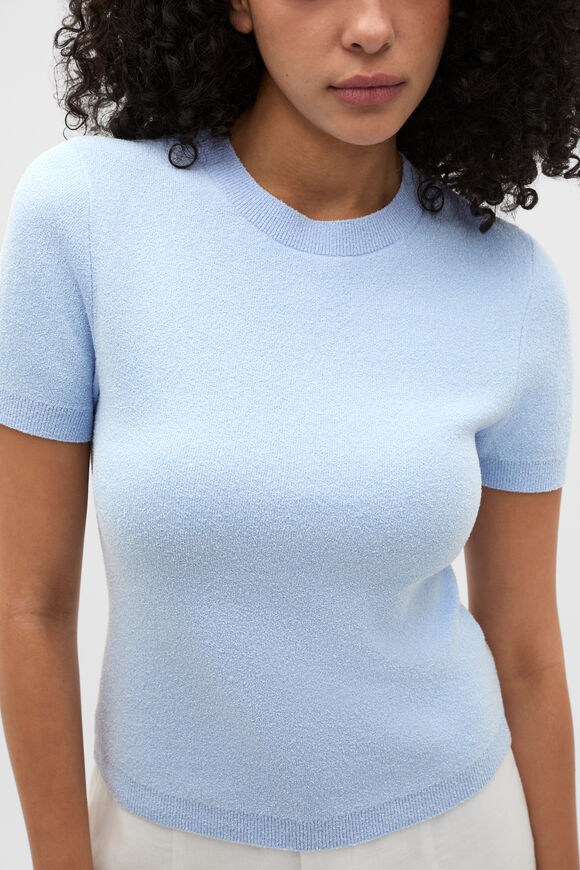 Boucle Knit Tee  Chalk Blue  hi-res