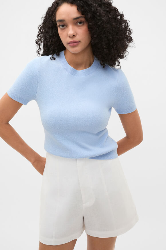 Boucle Knit Tee  Chalk Blue  hi-res