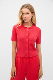 Boucle Short Sleeve Cardigan  Chilli Red  hi-res