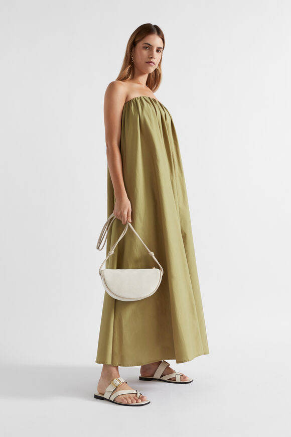 Voile Gathered Strapless Maxi Dress  Pistachio  hi-res