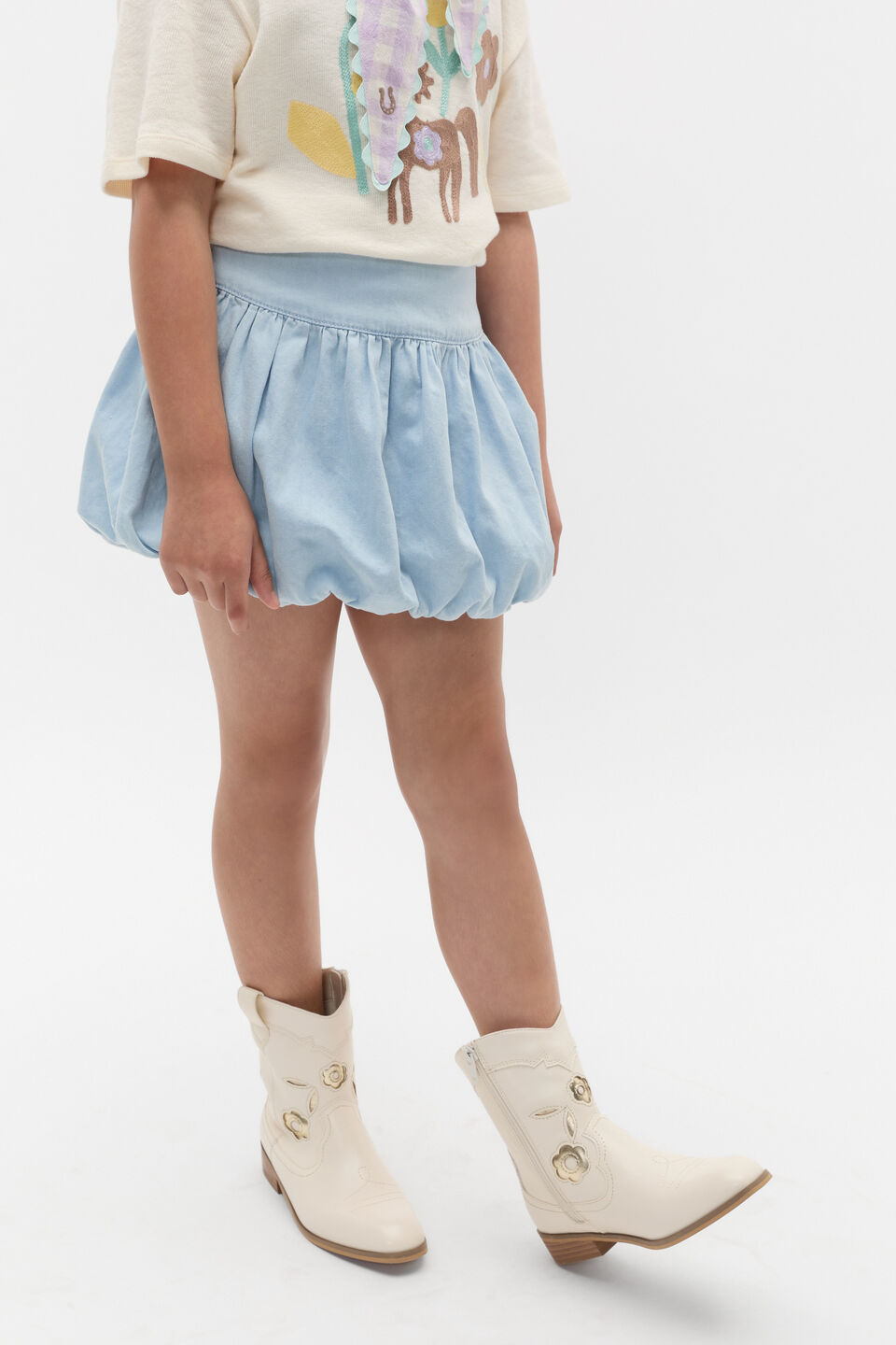 Bubble Skirt  Powder Blue Wash