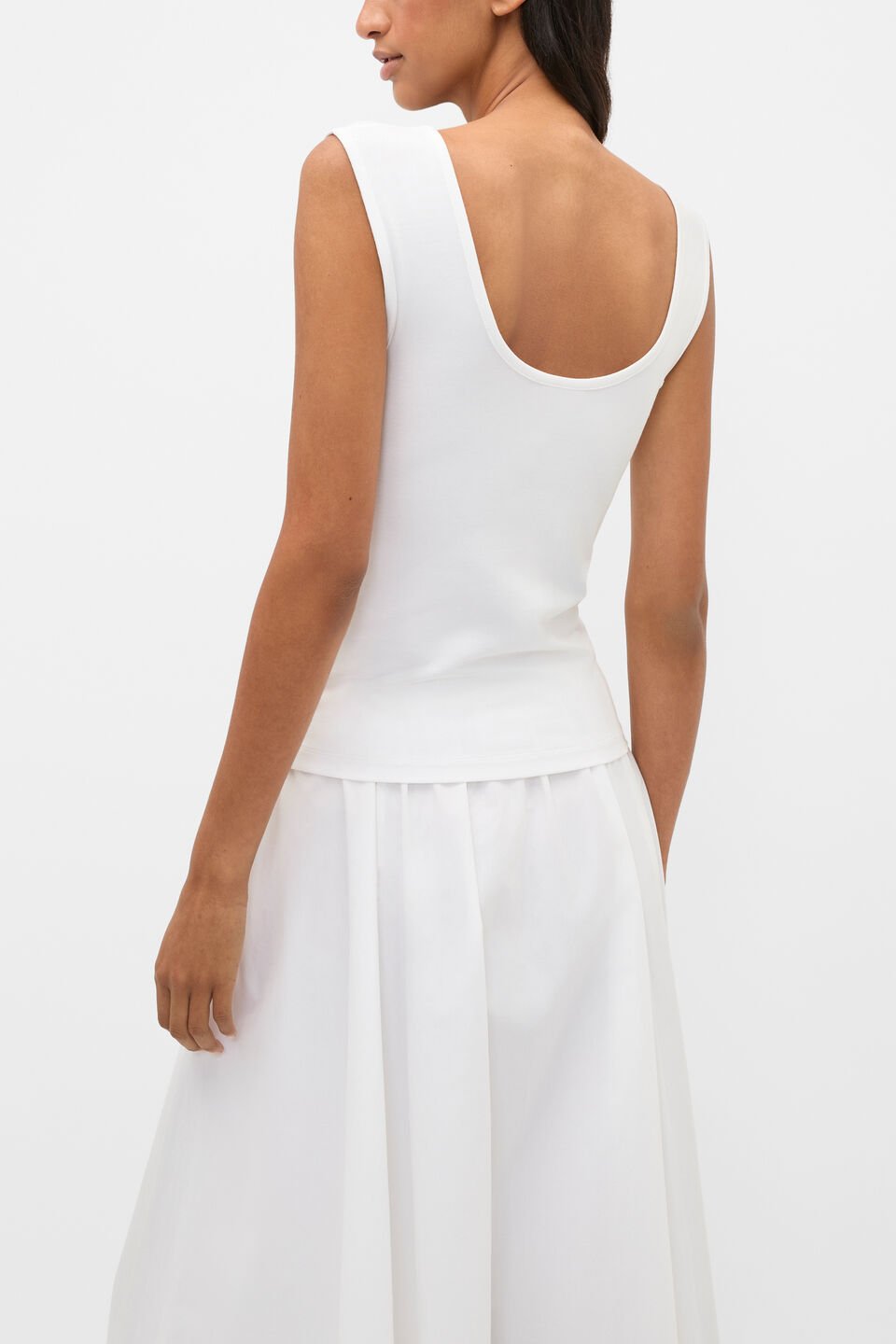 Boat Neck 90s Top  Whisper White