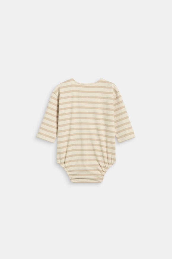 Logo Stripe Bodysuit  Milk Tea  hi-res