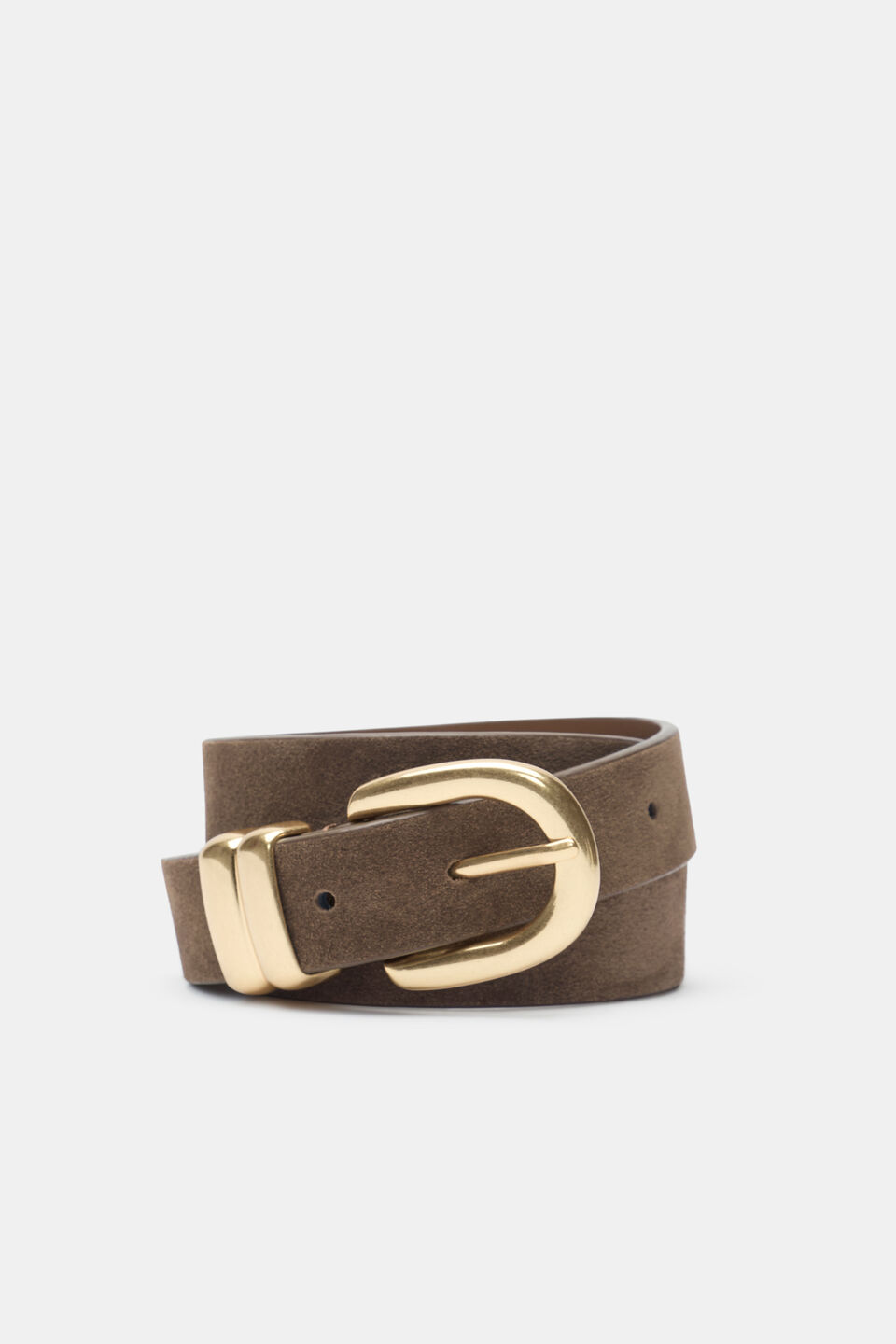 Billie Double Keeper Belt  Cocoa Suede