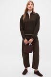 Cotton Terry Collared Sweat  Coffee Bean  hi-res