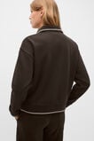 Cotton Terry Collared Sweat  Coffee Bean  hi-res