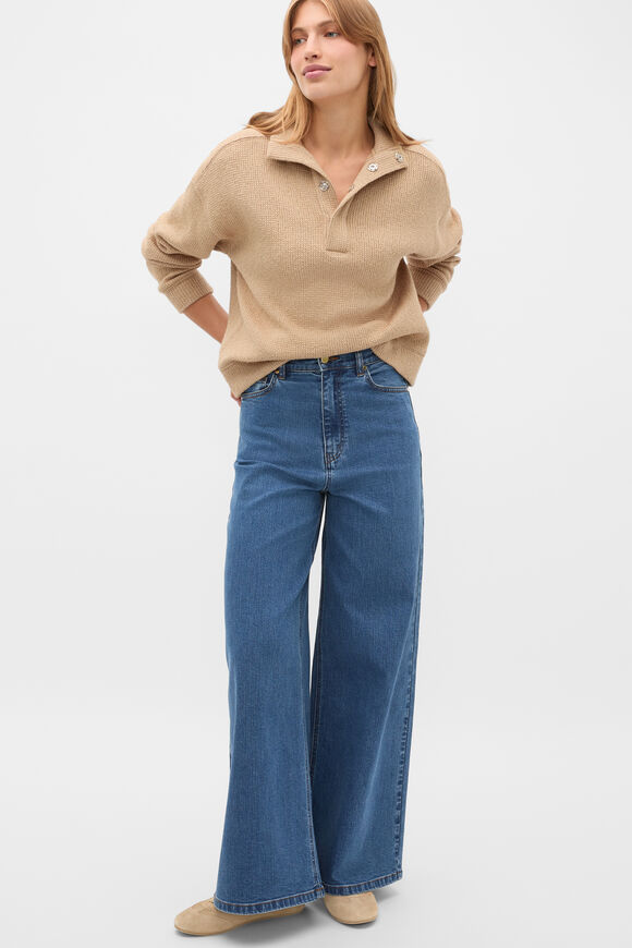 Textured Twist Funnel Neck Sweat  Sandstone Twist  hi-res