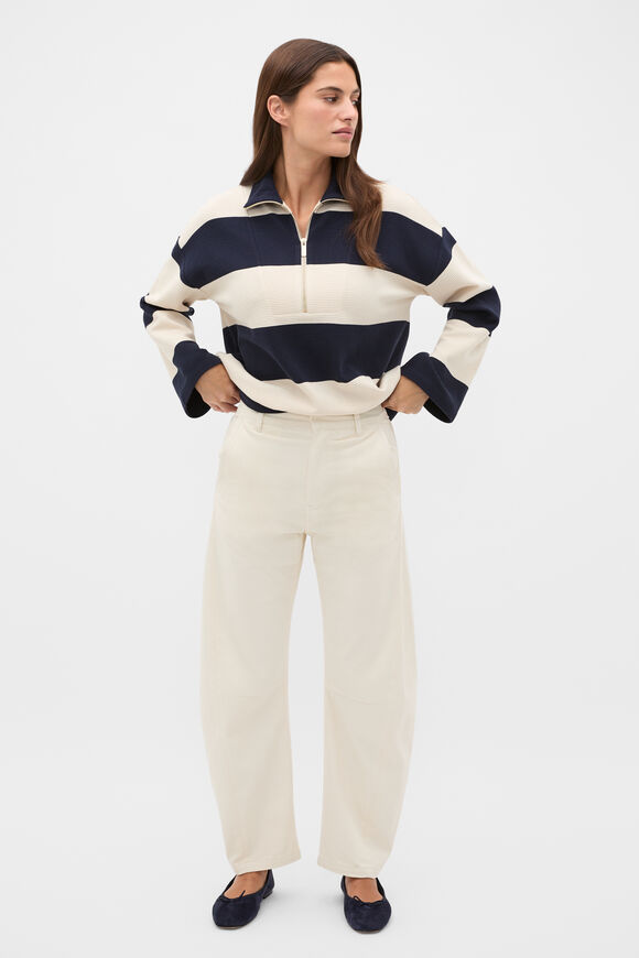 Half Zip Stripe Sweat  Twilight Blue Stripe  hi-res