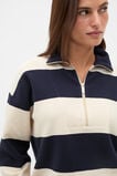 Half Zip Stripe Sweat  Twilight Blue Stripe  hi-res