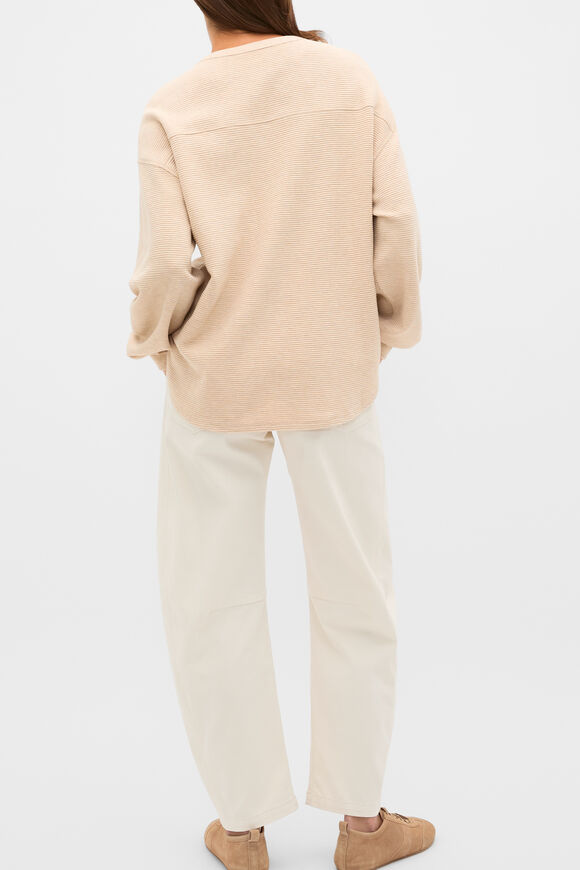 Ribbed Relaxed Sweat  Sandstone Marle  hi-res