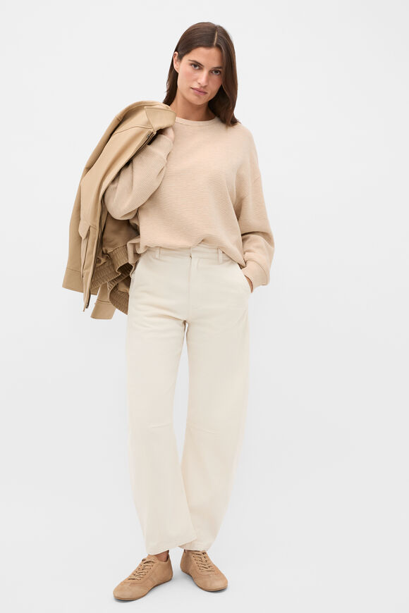 Ribbed Relaxed Sweat  Sandstone Marle  hi-res