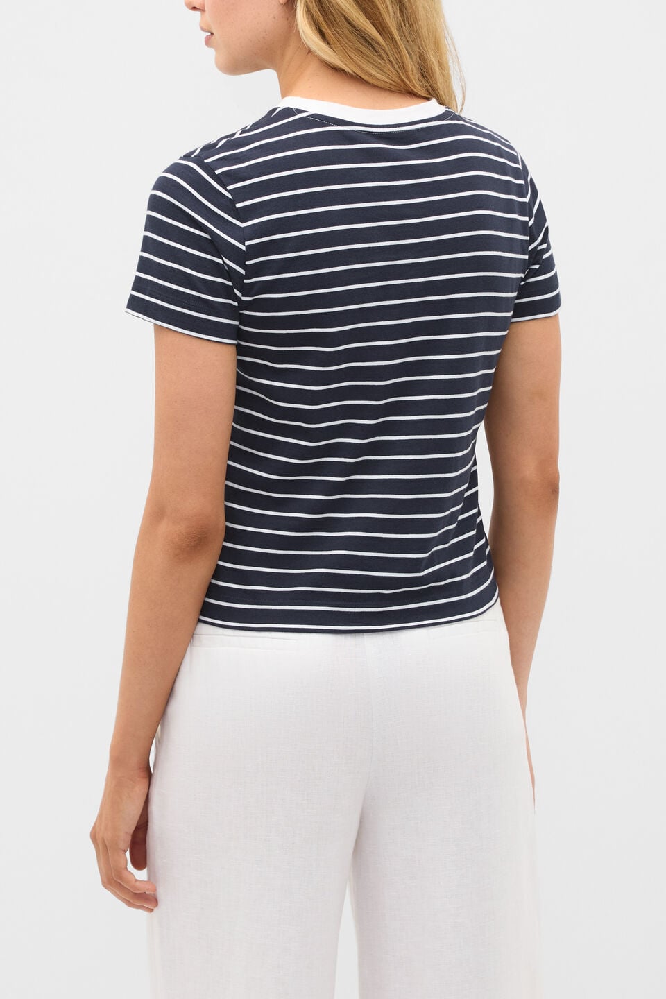 Cotton Baby Tee  Twilight Blue Stripe