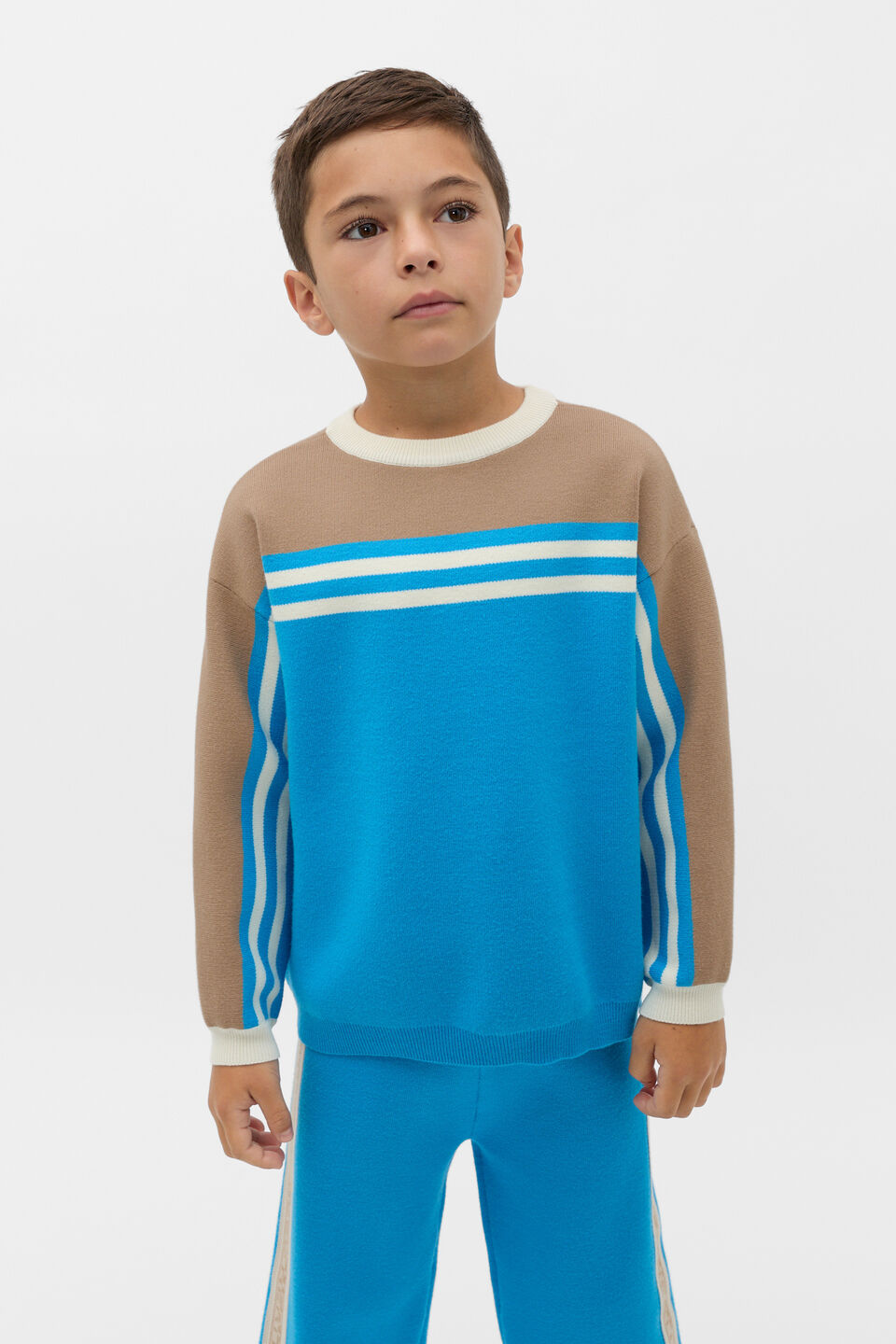 MD Retro Knit Sweater  Pacific Blue