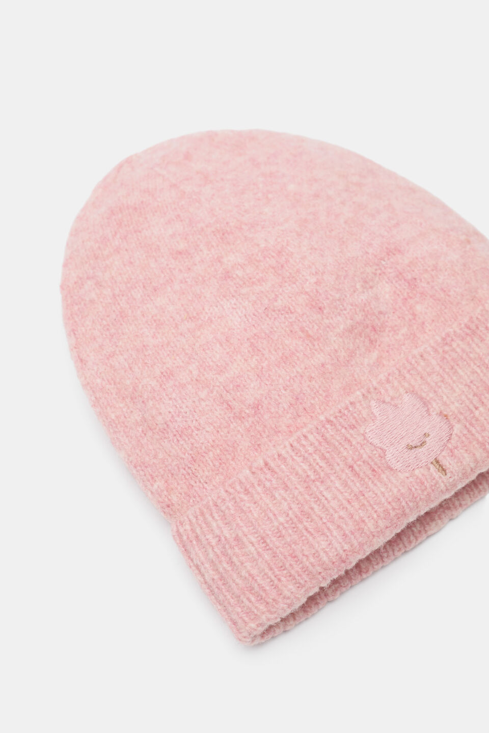 Leaf Knit Beanie  Blush Pink Marle