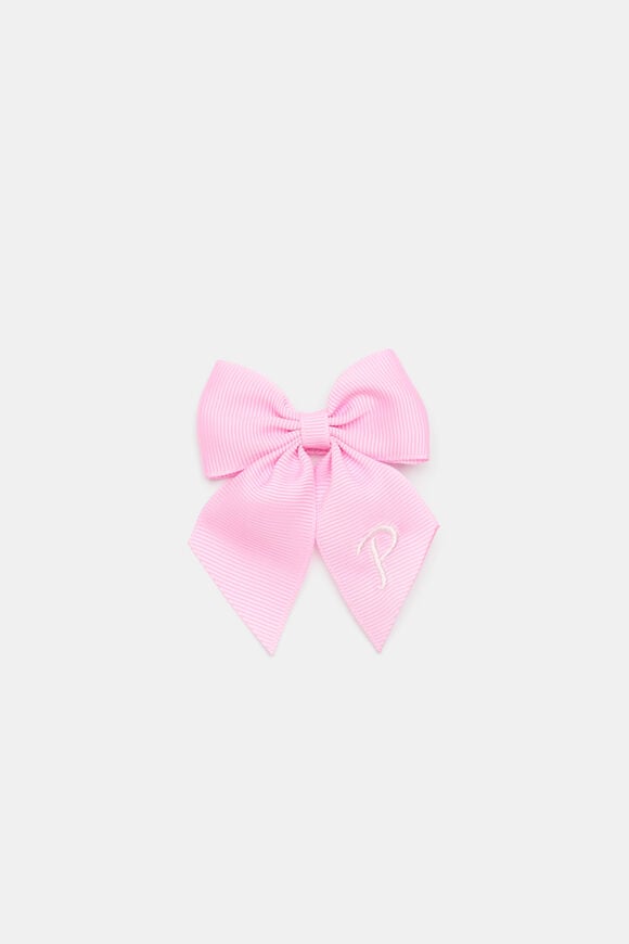 Grosgrain Initial Bow Duck Clip  P  hi-res
