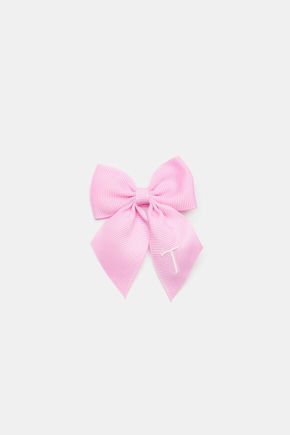 Grosgrain Initial Bow Duck Clip  T  hi-res