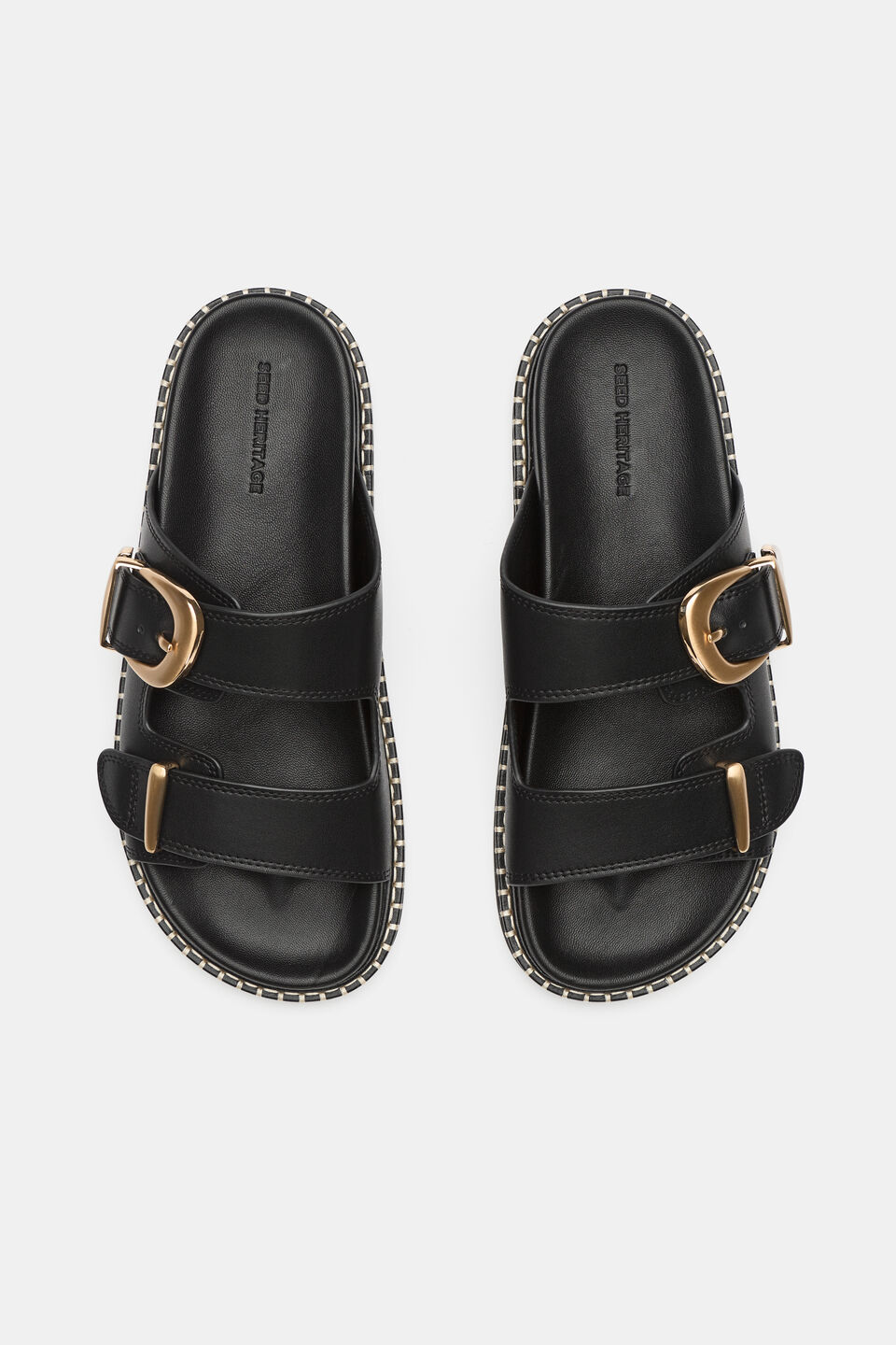 Sienna Buckle Slide  Black