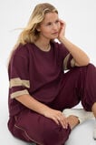 MD Cotton Contrast Boyfriend Tee  Plum Red  hi-res