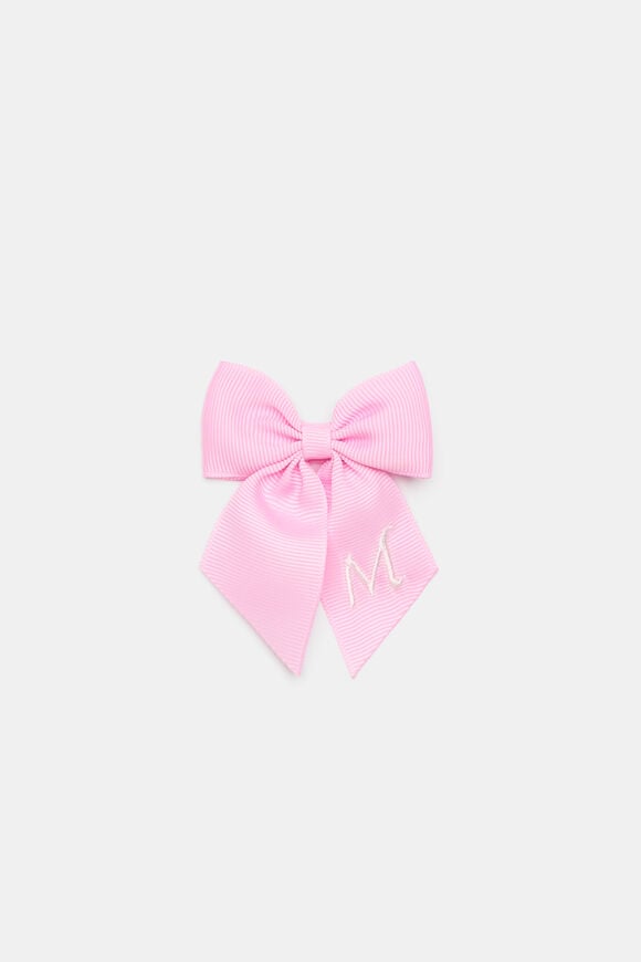 Grosgrain Initial Bow Duck Clip  M  hi-res
