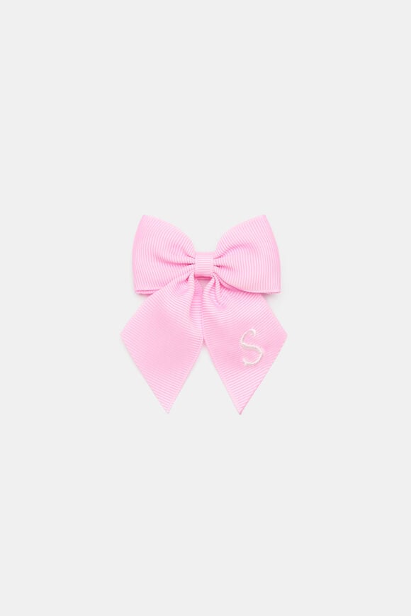 Grosgrain Initial Bow Duck Clip  S  hi-res