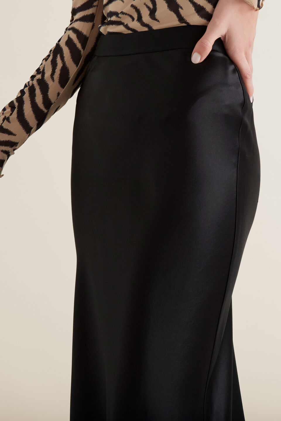 Satin Midi Skirt  