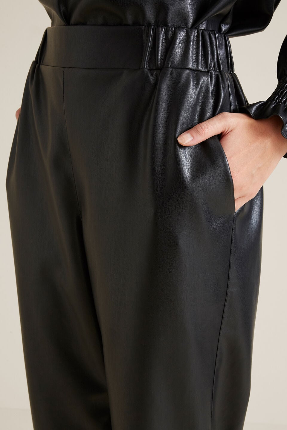 High Waist PU Pants  