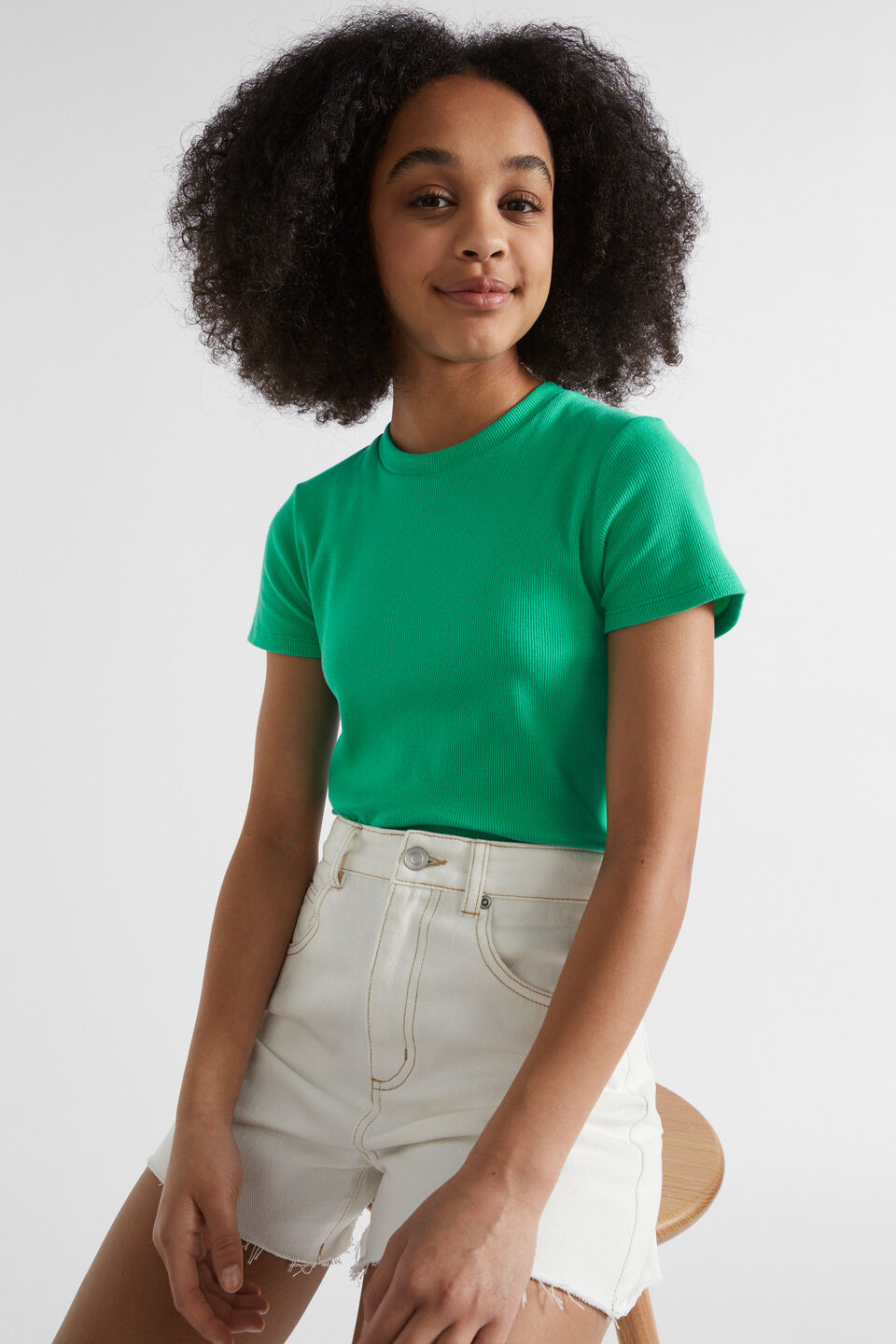 Core Rib Tee  Jewel Green