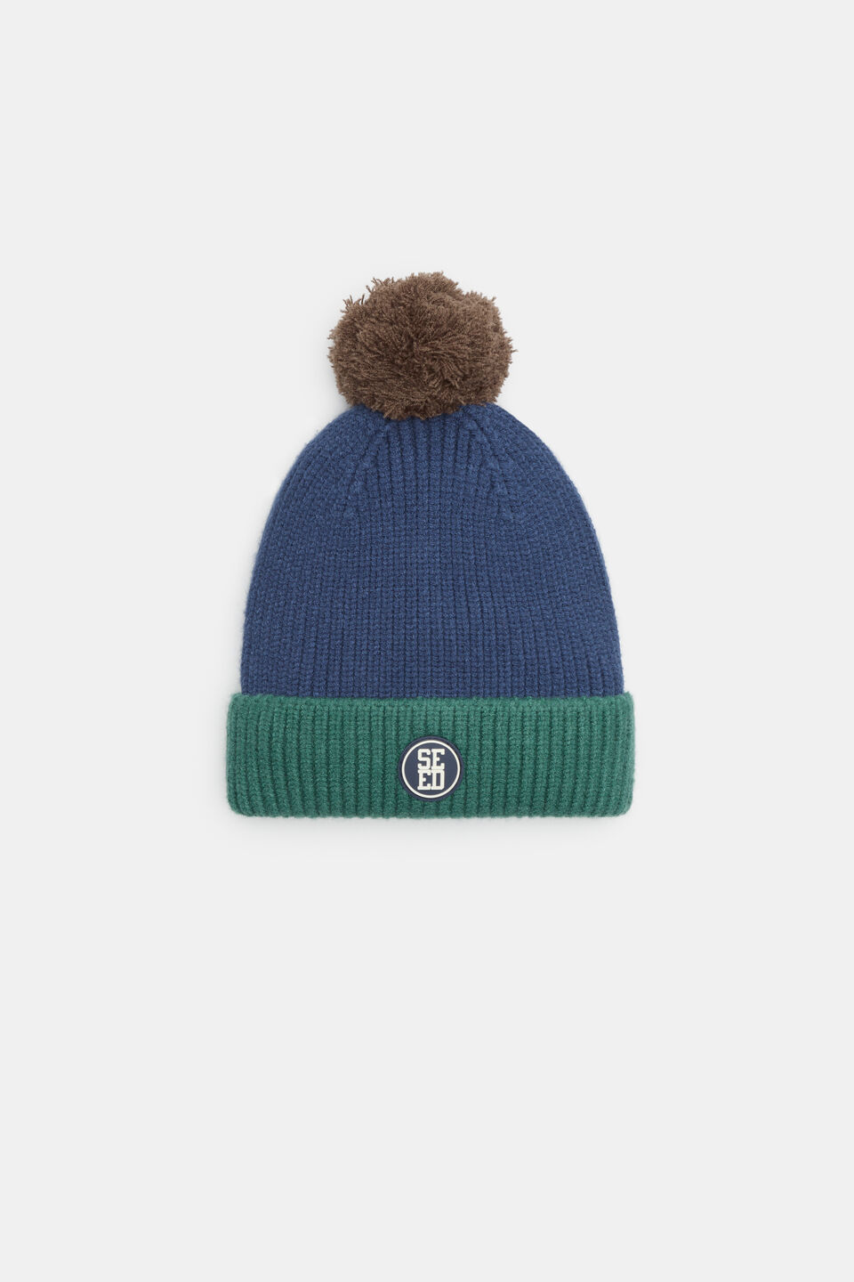 Rib Colourblock Beanie  French Navy