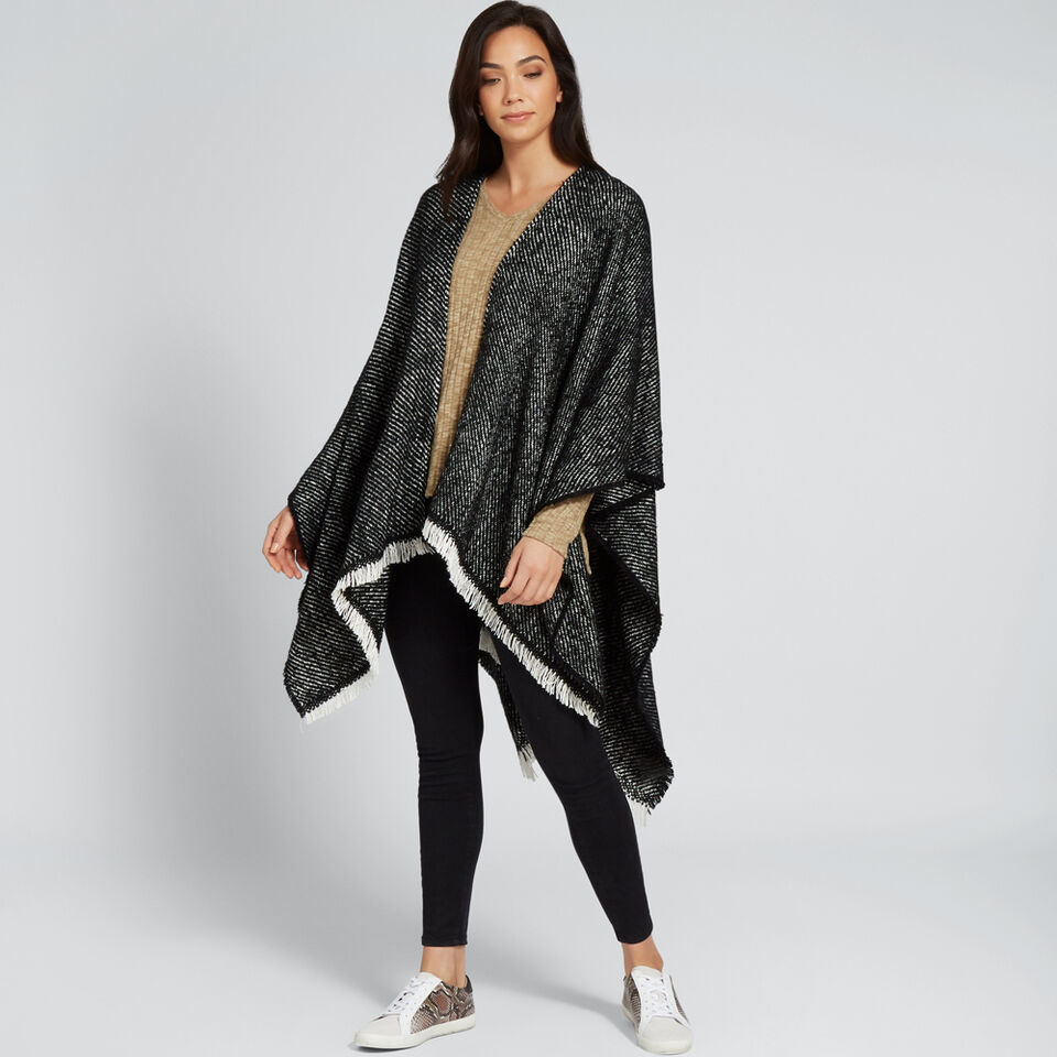 Fringe Edge Knit Poncho  