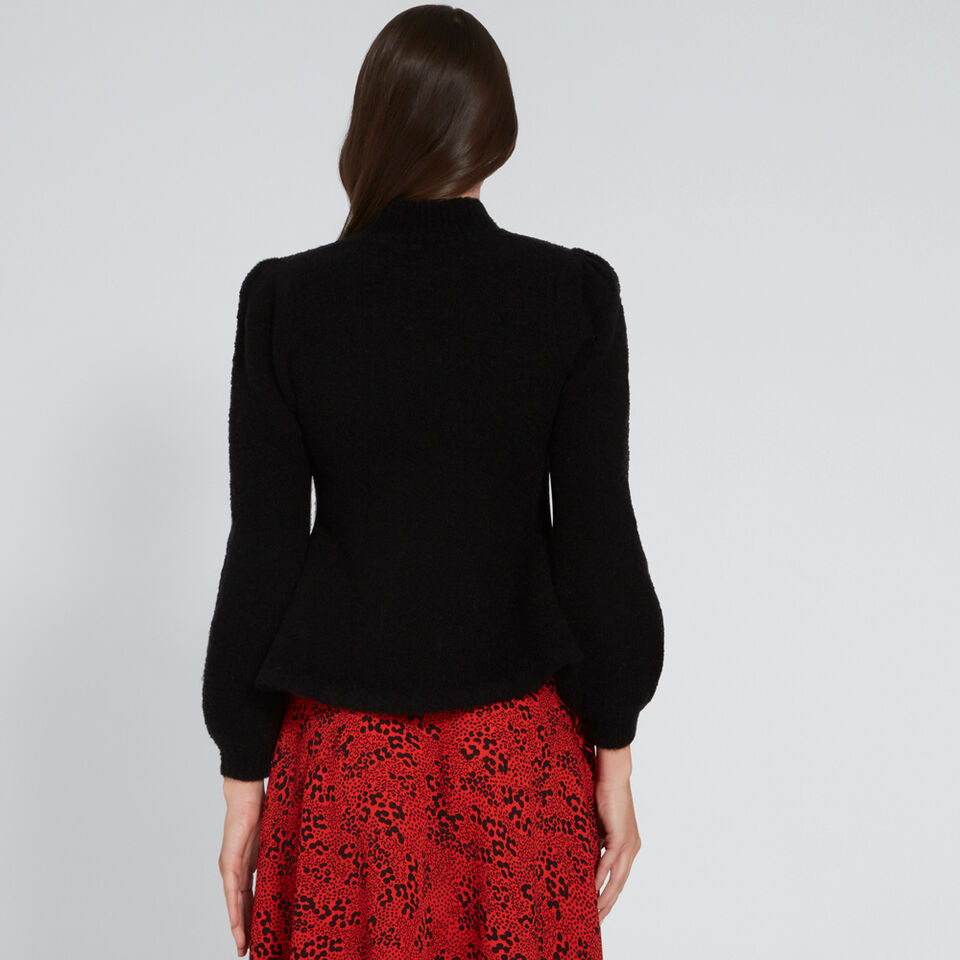 Mock Neck Boucle Knit  