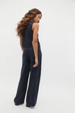 Linen V Neck Button Shell  Twilight Blue  hi-res