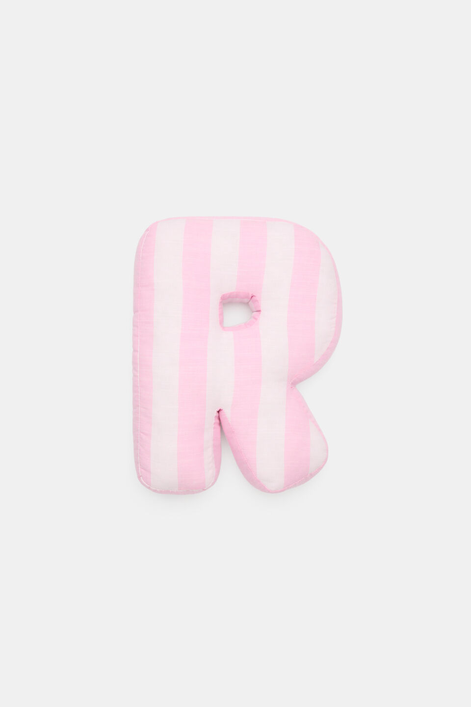 Pink Stripe Initial Cushion  R