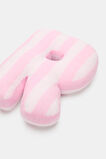 Pink Stripe Initial Cushion  R  hi-res