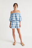 Linen Check Tie Short  Deep Navy Check  hi-res