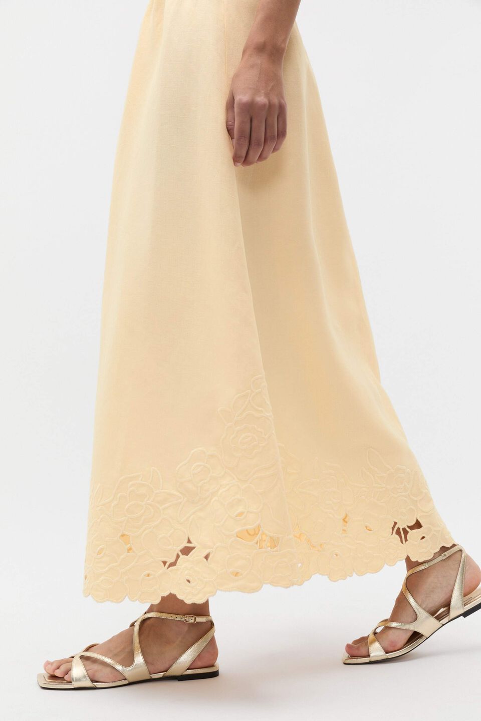 Cutwork Midi Skirt  Shortbread