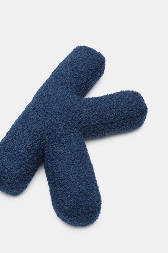 Blue Boucle Initial Cushion  K  hi-res