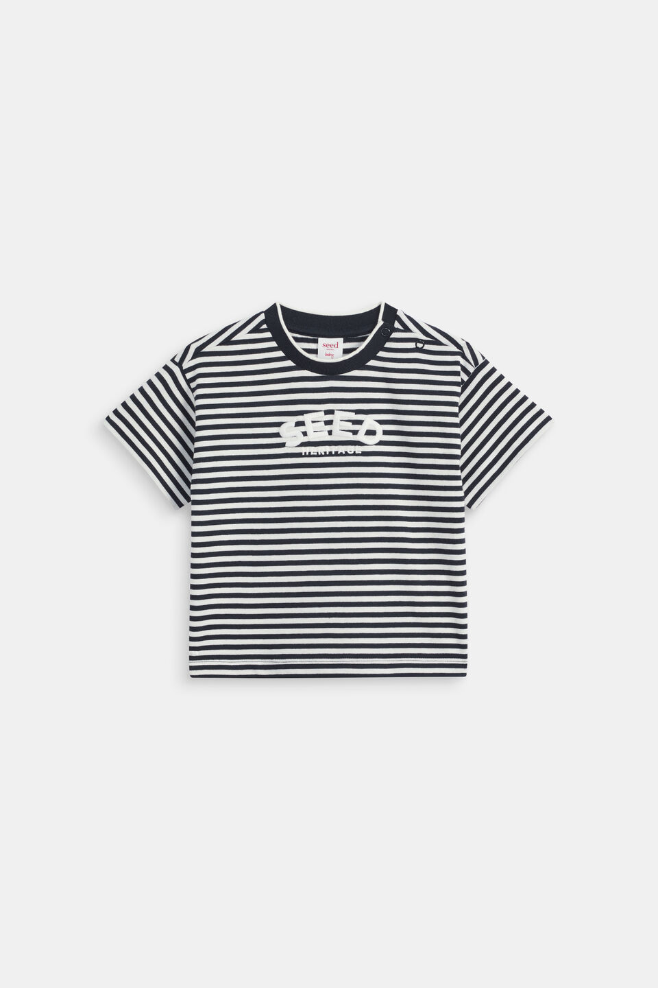 Core Stripe Logo Tee  Midnight Blue Stripe