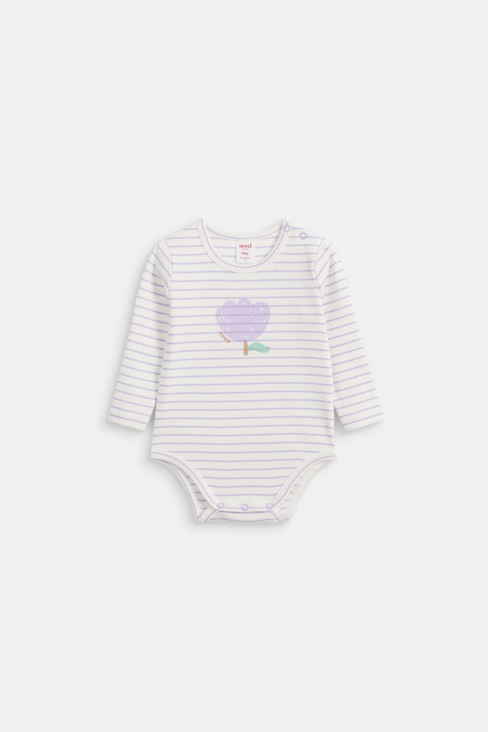 Stripe Rib Bodysuit  Lavender