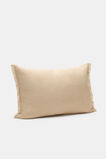 Rectangular Fringed Cushion  Cashew Cream  hi-res