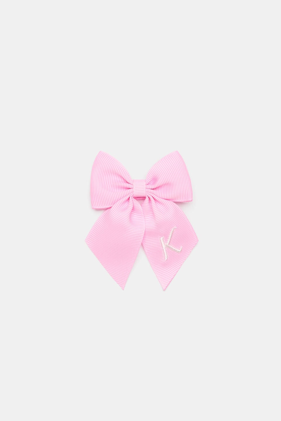 Grosgrain Initial Bow Duck Clip  K