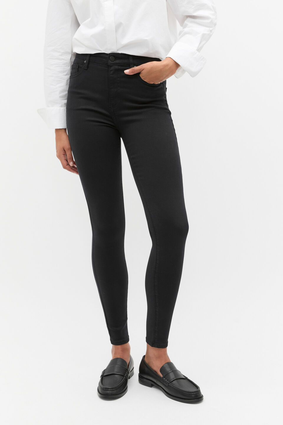 Core High Waist Skinny Jean  Black