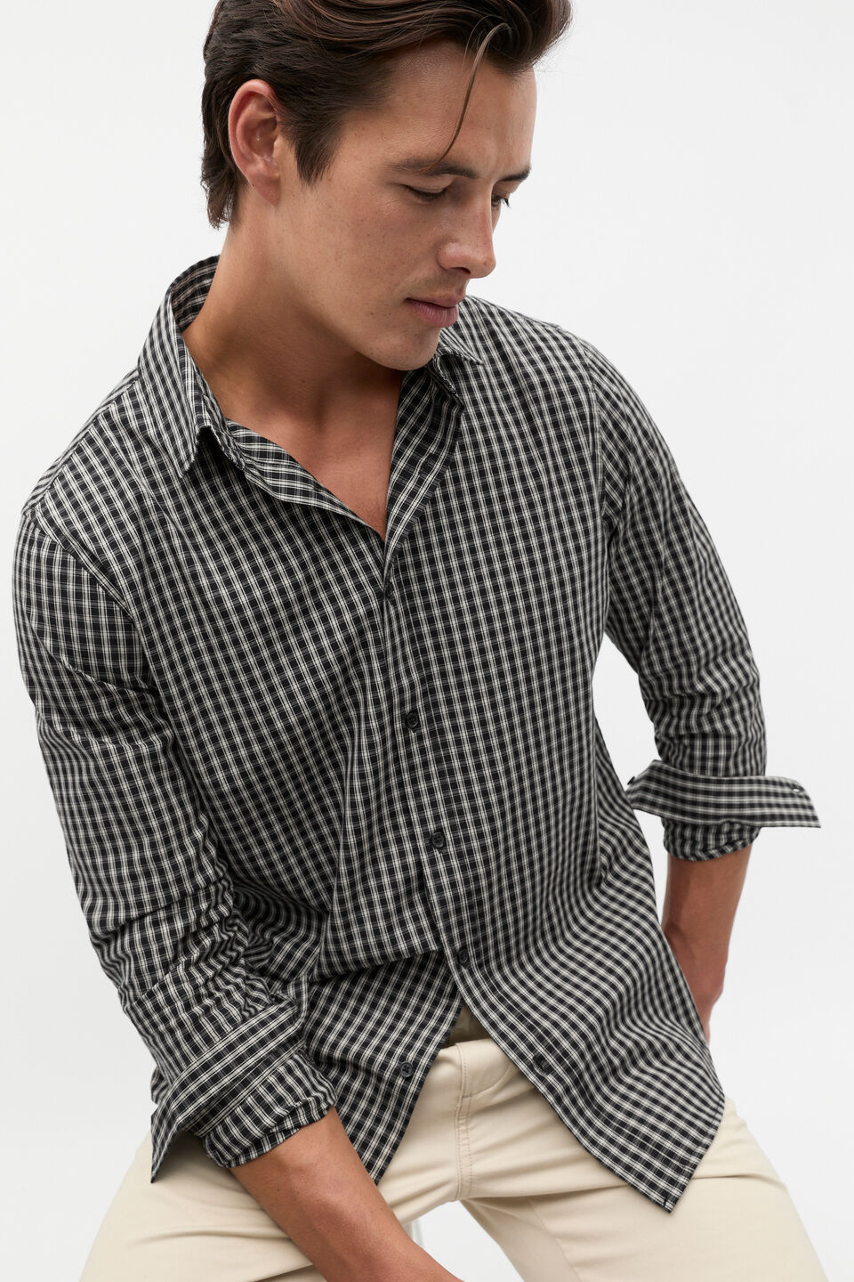 Check Shirt  True Black