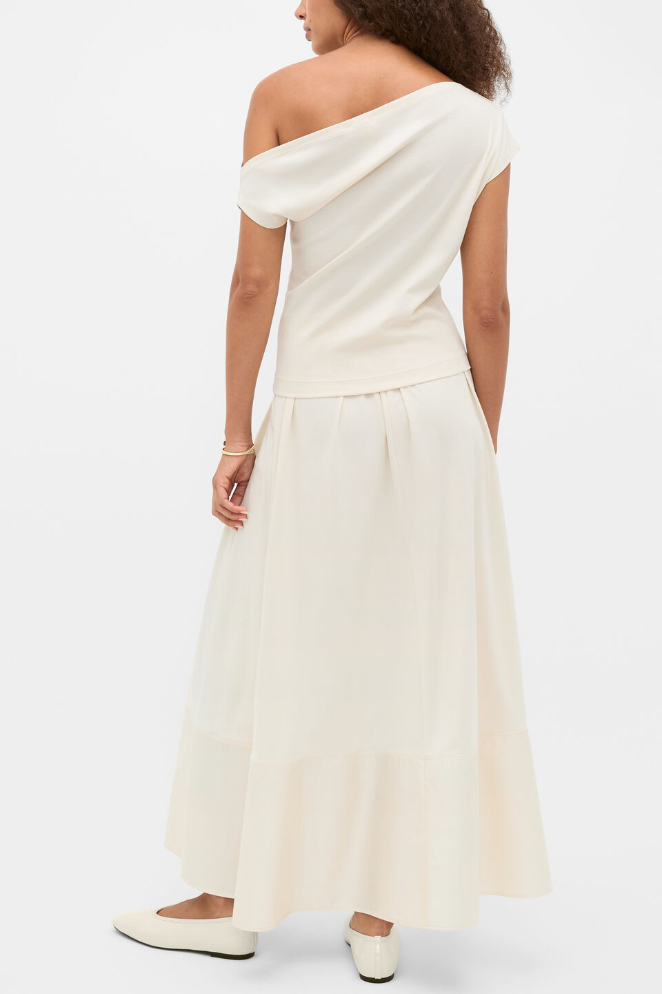Jersey Drape Top  Coconut Cream